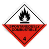 1000 Pieces Hazard Labels Class 4.2, With Text: SPONTANEOUSLY COMBUSTIBLE