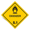 1000 Pieces Hazard Labels Class 5.1, With Text: OXIDIZER