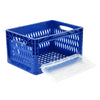 400x300x220 mm Eurobox Blue Open-Work, Handles Open With Front Lid